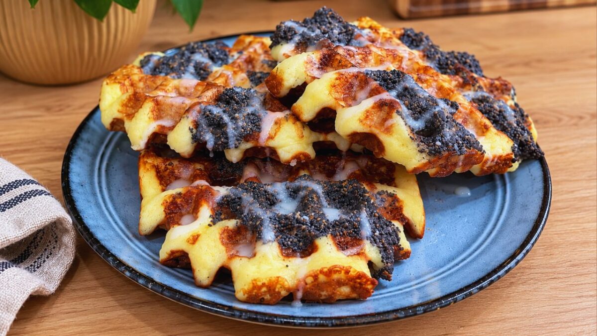 Keto gofry z makiem polane lukrem z erytrolu